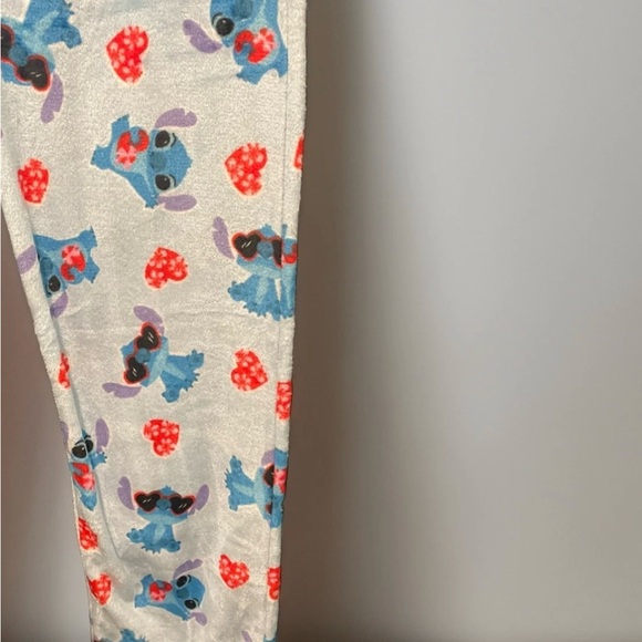 Disney Stitch Light Blue Pajama Pants XL Lilo & Stitch Adult ,valentines,hearts - Picture 6 of 9